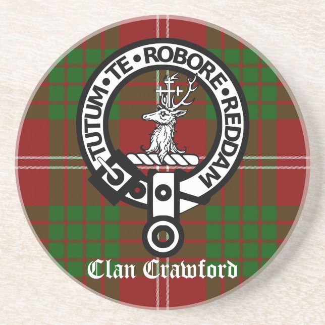 Posavasos Clan Crawford Escudo Tartan (Frente)
