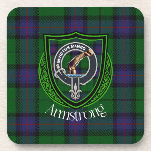 Posavasos Clan escocés Armstrong Tartán y Escudo