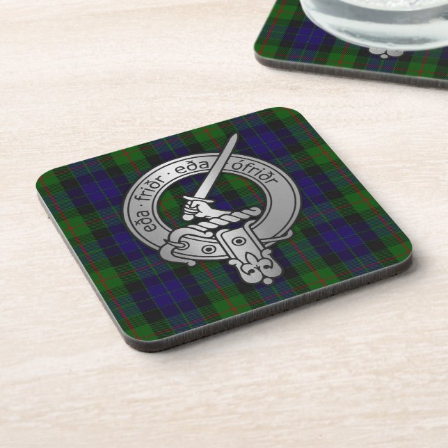 Posavasos Clan Gunn Escudo y Tartán - Antiguo Norse (Lado Izquierdo)