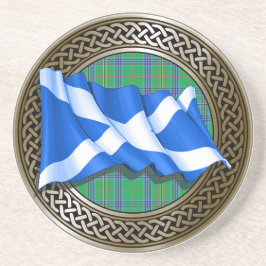 Posavasos Clan Kennedy Tartan Knot & Flag