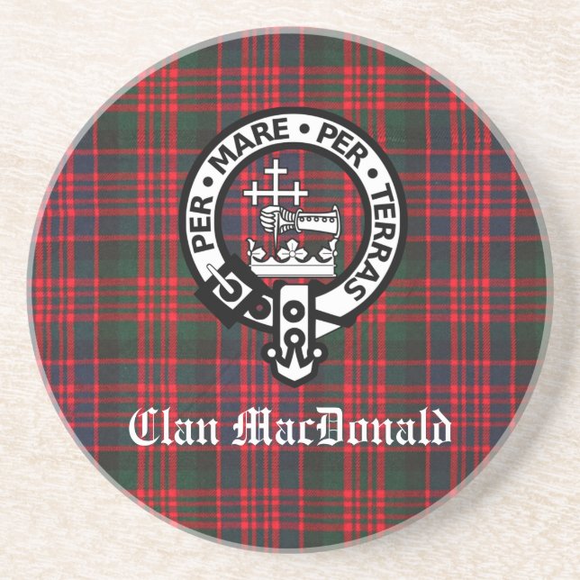 Posavasos Clan MacDonald Escudo y Tartán moderno (Frente)