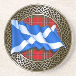 Posavasos Clan MacLean Tartan Knot & Flag