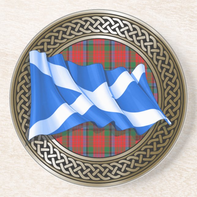 Posavasos Clan MacNeacail Tartan Knot & Flag (Frente)