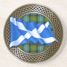 Posavasos Clan MacNeil Tartan Knot & Flag