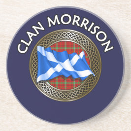 Posavasos Clan Morrison Tartan Knot & Flag