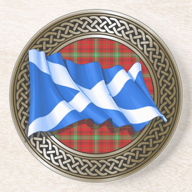 Posavasos Clan Morrison Tartan Knot & Flag (Frente)