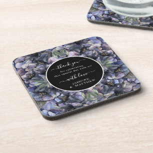Posavasos Clásico agradecimiento chic nupcial con flores neg