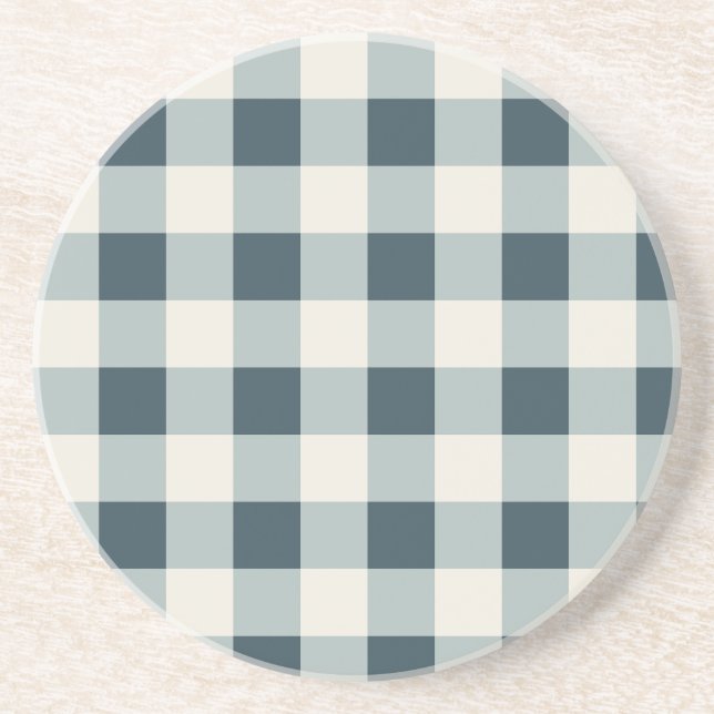 Posavasos Clásico Blue Farmhouse Gingham Style (Frente)