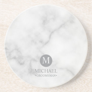 Posavasos Clásico Monograma Personalizado y Nombre de los Pa
