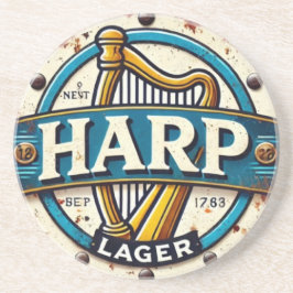 Posavasos Classic Harp Lager Beer Logo Round