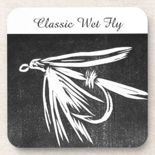 Posavasos "Classic Wet Fly - Black" Trout Fly Coaster