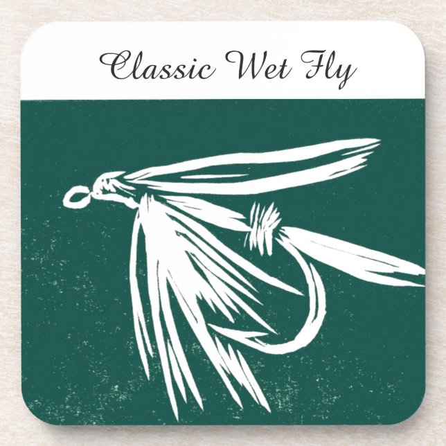 Posavasos "Classic Wet Fly - Green" Trout Fly Coaster (Frente)