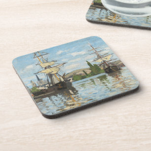 Posavasos Claude Monet  Buques en el Sena en Ruán