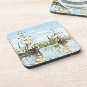 Posavasos Claude Monet. Buques montando en el Sena en Ruán