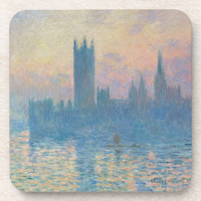 Posavasos Claude Monet Casas del Parlamento Puesta de sol (Frente)