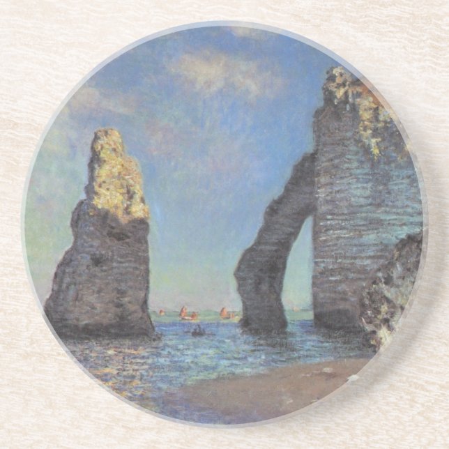 Posavasos Claude Monet Cliffs at Etretat Impresionist Paint (Frente)