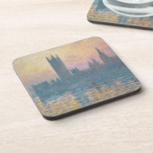 Posavasos Claude Monet el   las casas del parlamento, puesta