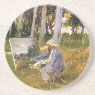 Posavasos Claude Monet pintando, en el lindero de un bosque