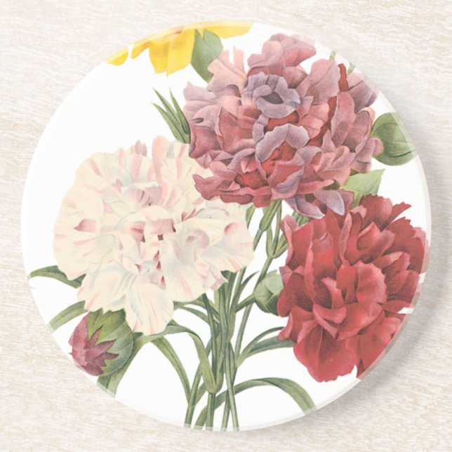 Posavasos Claveles Antiguos Dianthus Flores de Jardín Redout (Frente)