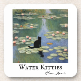 Posavasos Claw Monet Water Lilies Cat Pond