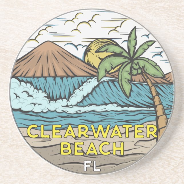 Posavasos Clearwater Beach Florida Vintage (Frente)