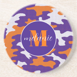 Posavasos Clemson-Inspired Orange & Purple Tiger Camo