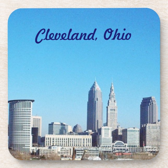 Posavasos Cleveland, Ohio Cork Back Coaster (Frente)
