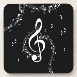 Posavasos Climactic G Clef Music Black