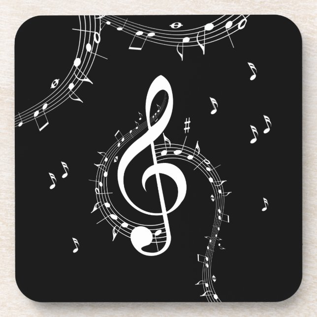 Posavasos Climactic G Clef Music Black (Frente)