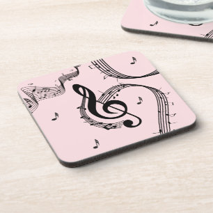 Posavasos Climactic G Clef Music Pink