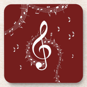 Posavasos Climactic G Clef Music Red