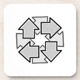 Posavasos Clockwise Arrows Minimal Geometric White Variant 1