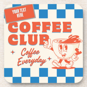Posavasos club de café - diner retro años 50 texto personali