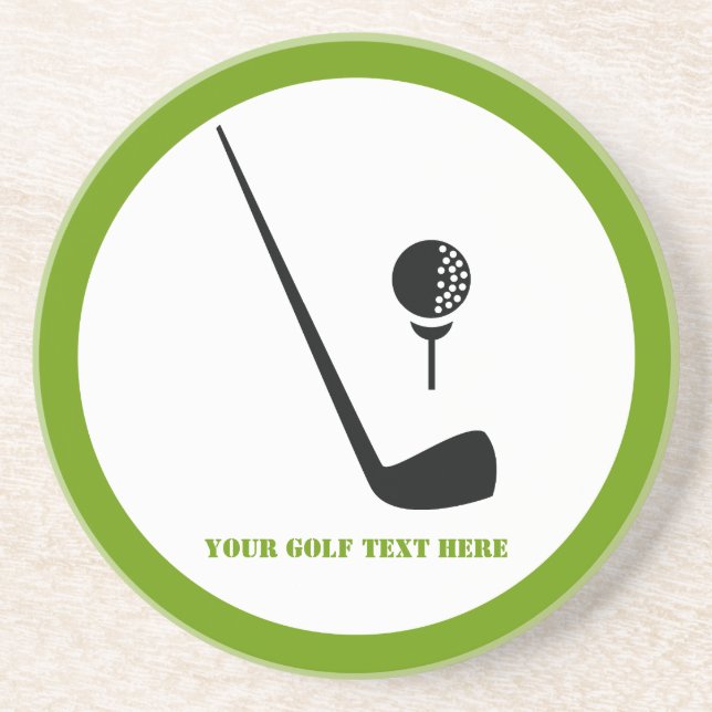 Posavasos Club de golf y personalizado negro y verde (Frente)