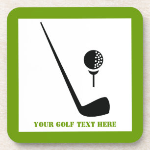 Posavasos Club de golf y personalizado negro y verde