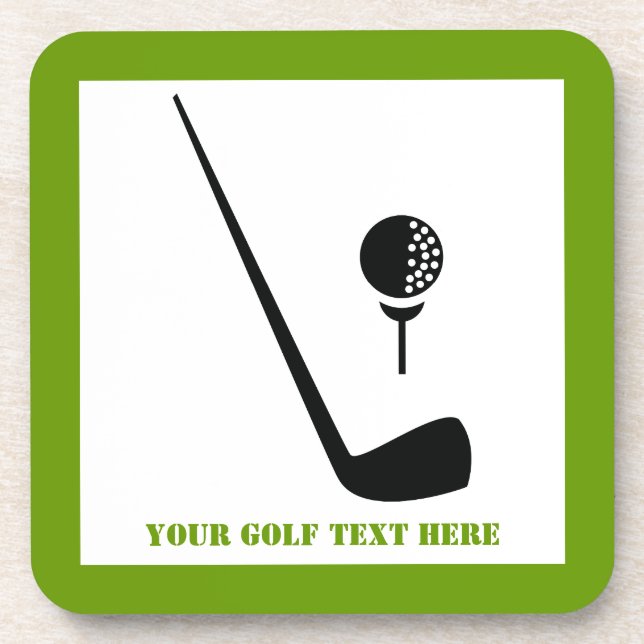 Posavasos Club de golf y personalizado negro y verde (Frente)
