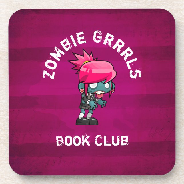 Posavasos Club de libros Cute Punk Rock Zombie Grrls (Frente)