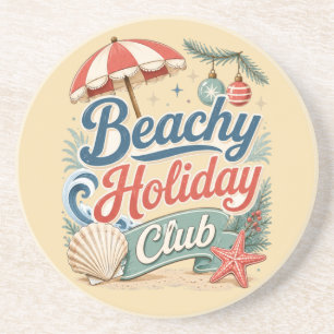 Posavasos Club de Vacaciones Playero Navidad Costera Retro
