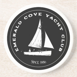 Posavasos club de yates personalizado. Barco de vela de vela