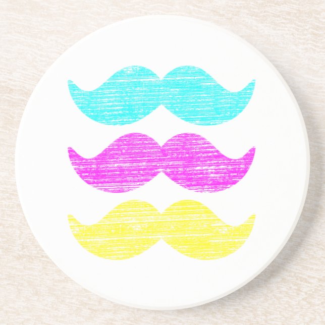 Posavasos CMY Mustaches (estilo letterpress) (Frente)