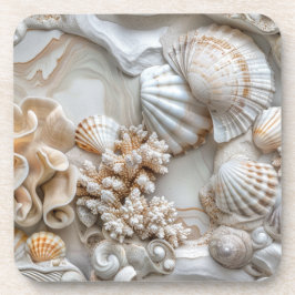 Posavasos Coastal Seashell Coasters