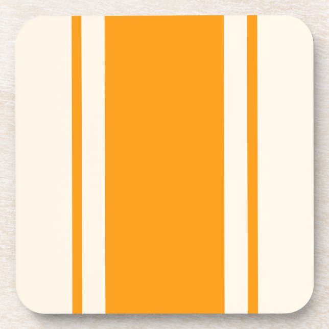 Posavasos Coastal Stripe Coaster - Orange & Cream (Frente)