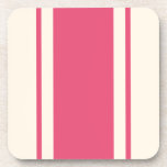 Posavasos Coastal Stripe Coaster - Raspberry & Cream<br><div class="desc">Make a playful statement with this raspberry and cream striped coaster. Perfect for brightening up summer tables or adding a pop of color to any space with a hint of beachy charm.</div>