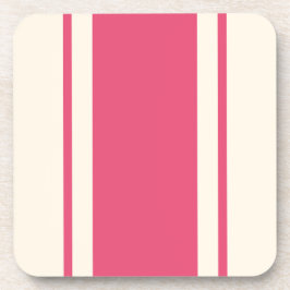 Posavasos Coastal Stripe Coaster - Raspberry & Cream