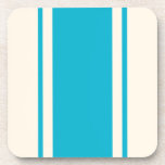 Posavasos Coastal Stripe Coaster - Turquoise & Cream<br><div class="desc">Add a splash of coastal style to your table with this turquoise and cream striped coaster. Inspired by breezy summer days,  this fresh design is perfect for beach homes,  outdoor entertaining,  or everyday use with a relaxed,  coastal vibe.</div>