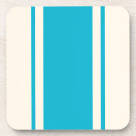 Posavasos Coastal Stripe Coaster - Turquoise & Cream
