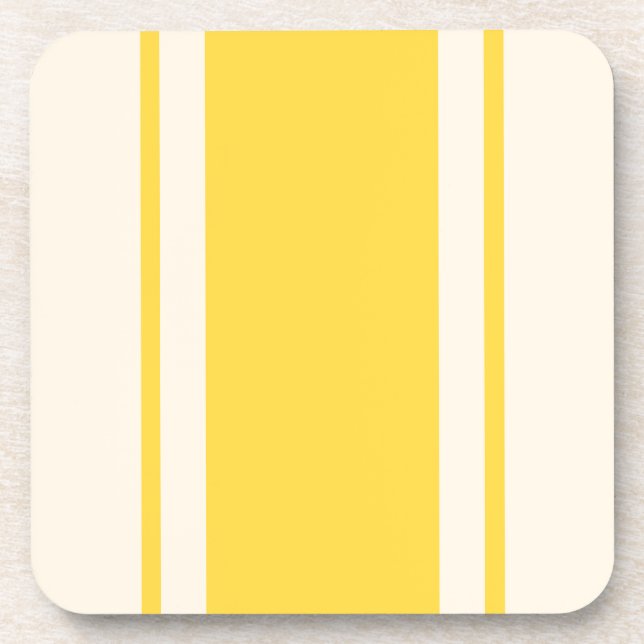 Posavasos Coastal Stripe Coaster - Yellow & Cream (Frente)