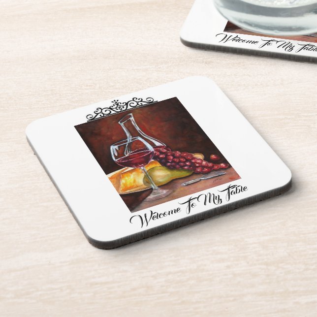 Posavasos Coaster Cork Back - Bienvenido A Mi Mesa (Lado Izquierdo)