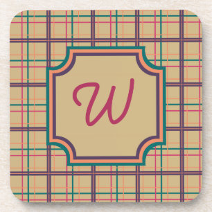 Posavasos Coaster Cuadrado de Cuadros de Verano