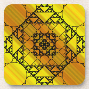Posavasos Coaster Cuadrado de Geometría Fractal